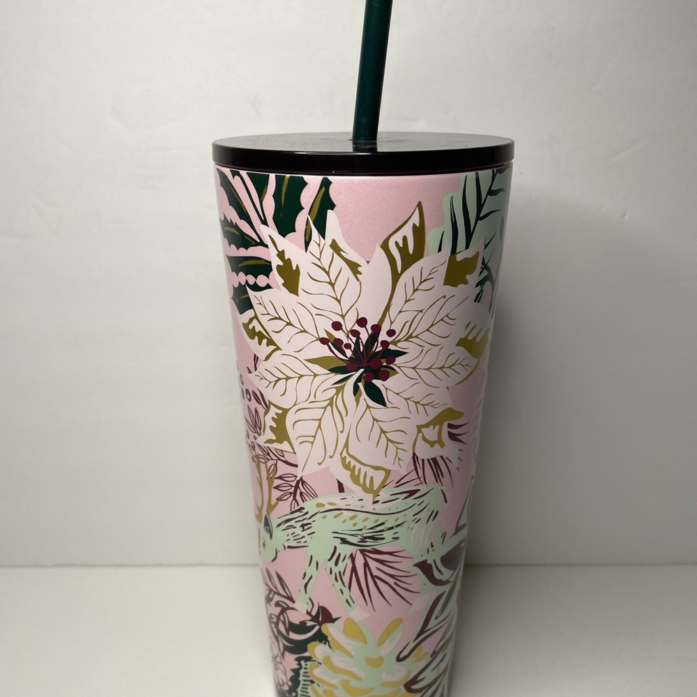 New Starbucks Pink Enchanted Forest Stainless Steel Tumbler - Picture 6 of 8